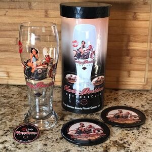 HARLEY DAVIDSON 🍺 AMERICAN BEAUTY BETTY PILSNER/COASTER COLLECTORS ITEM 🌟NEW🌟